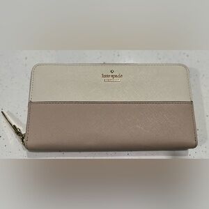 Kate Spade Cream and Tan Leather Wallet